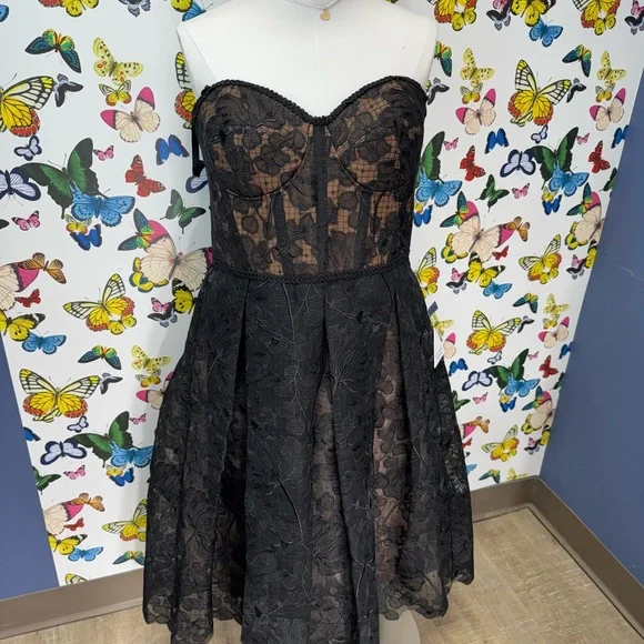 NADINE MERABI | Dresses | Nadine Merabi Black Strapless Lace Dress | Poshmark NADINE MERABI | Dresses | Nadine Merabi Black Strapless Lace Dress | Poshmark